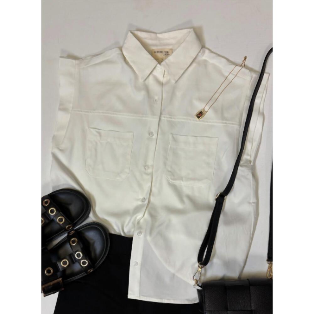 NEW BEFORE YOU COLLECTION women's lia woven button up shirt in ivory